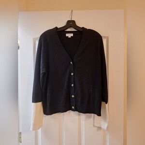 Summersalt Black Cardigan with White Accents